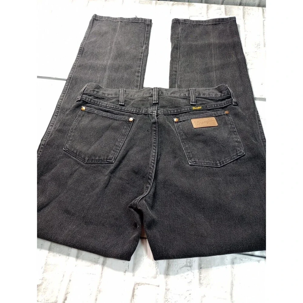 Wrangler Vintage USA  13MWZPB Black Denim Cowboy Jeans  Men’s Size 33 X 36